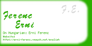 ferenc erni business card